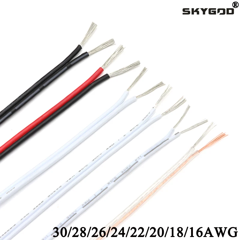 Wire 22 Gauge Copper - Kabel Listrik UL2468 2 Pin 2~100m,