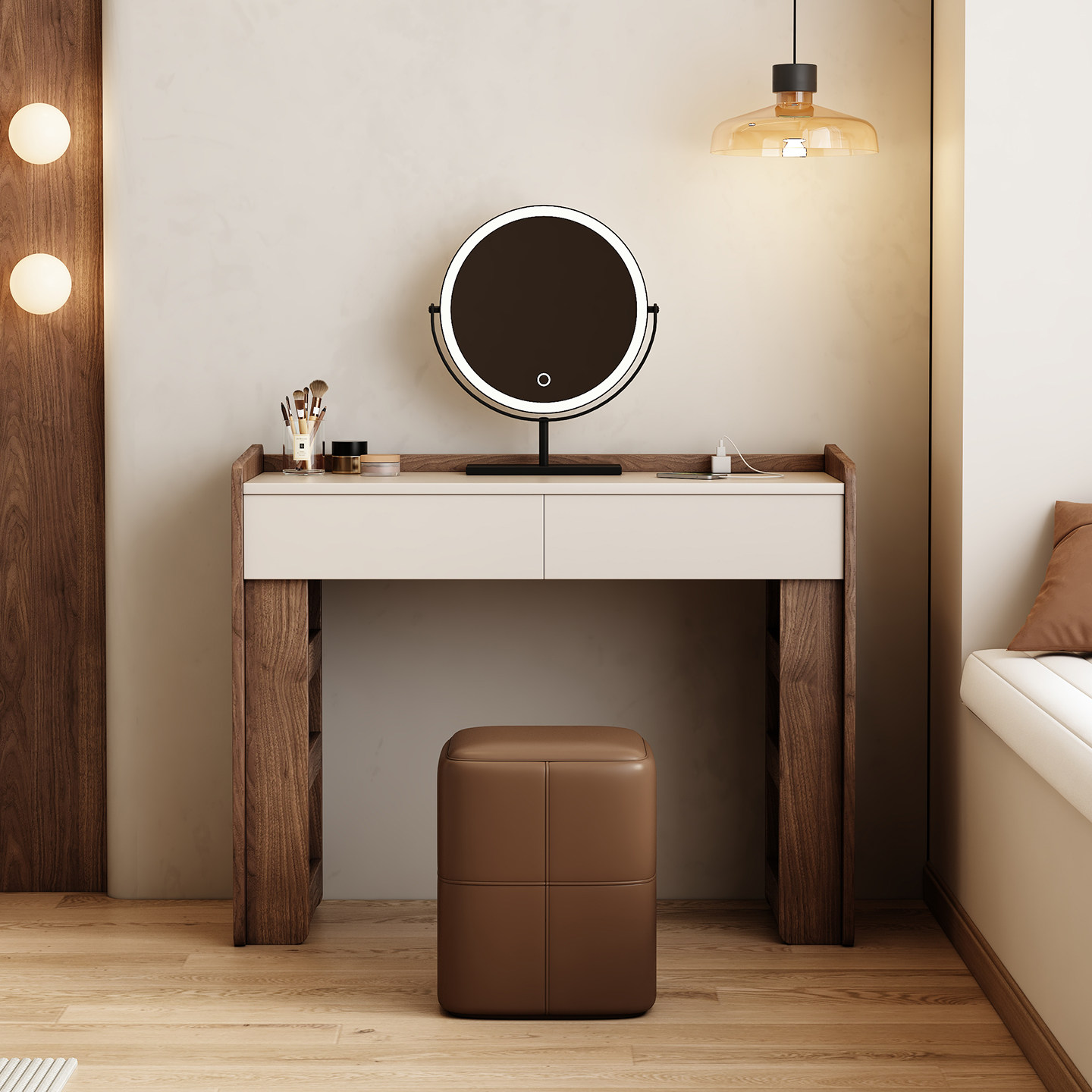 Jewelry Making Table - Meja Rias Kayu Walnut untuk Perhiasan