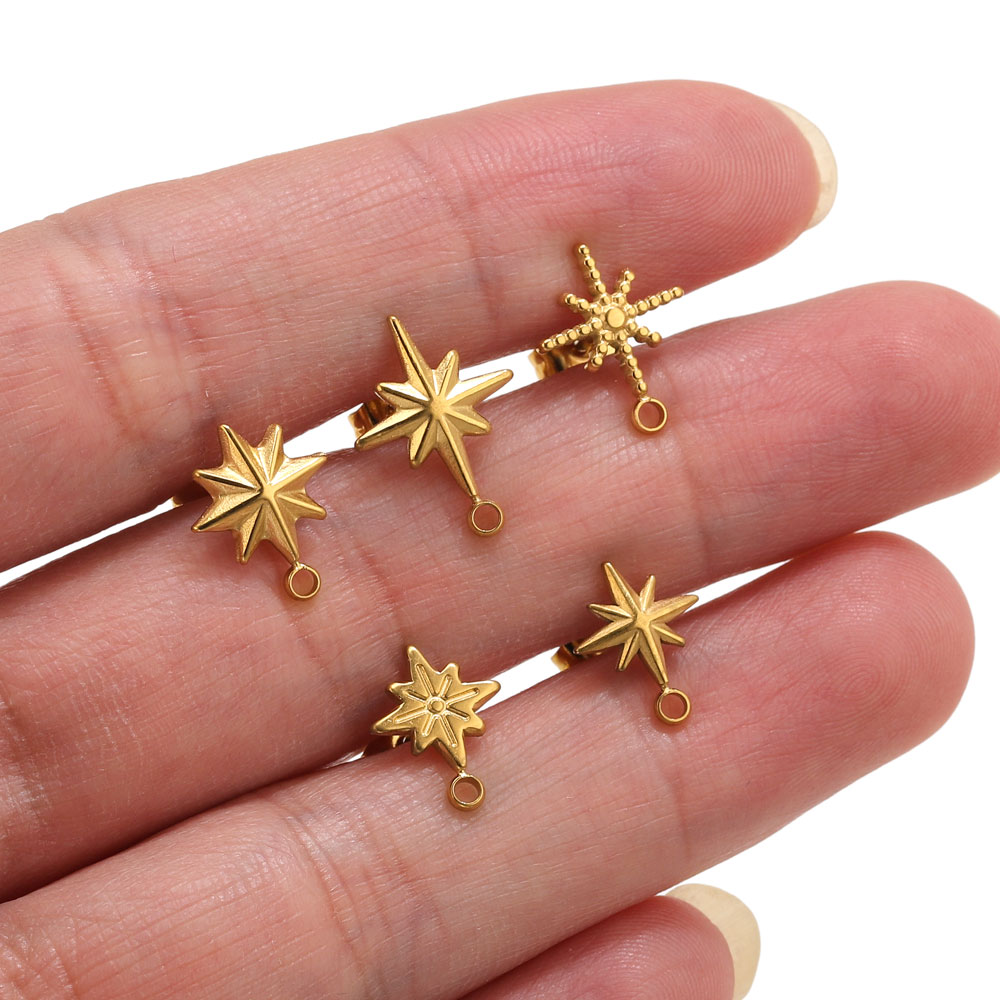 Jewelry Making Tutorials - 6 pcs Anting-anting Bintang Stainless Steel