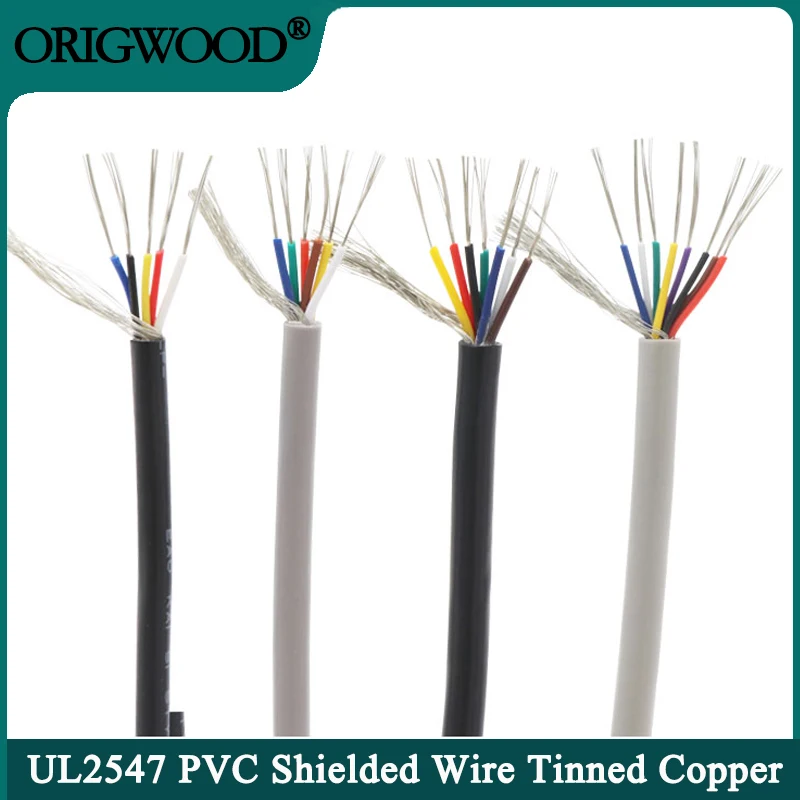 Wire 22 Gauge Copper - Kabel sinyal berpelindung, Headphone 5/10m UL2547