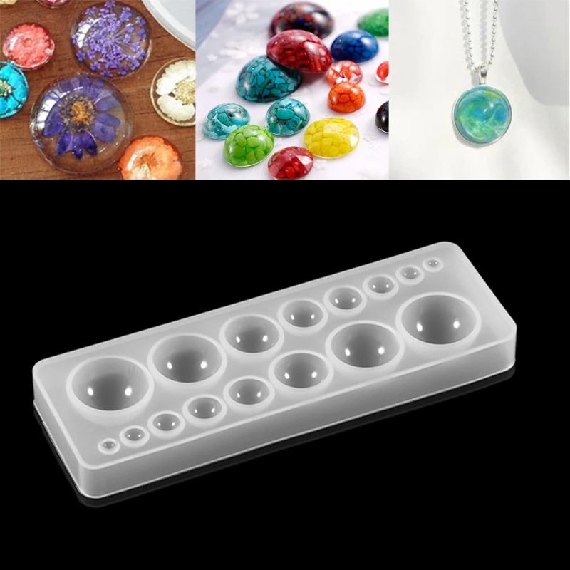 Jewelry Making Tutorials - 1 Buah Cetakan Silikon Setengah Bola