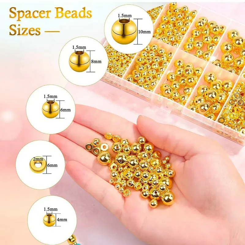 Jewelry Making Tutorials - 1000 Buah Kit Manik Spacer Emas