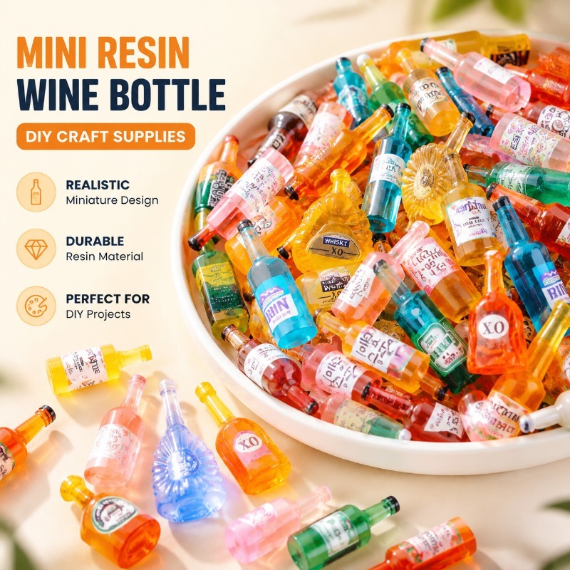 Jewelry Making Accessories - Ornamen Resin Botol Anggur Miniatur Simulasi
