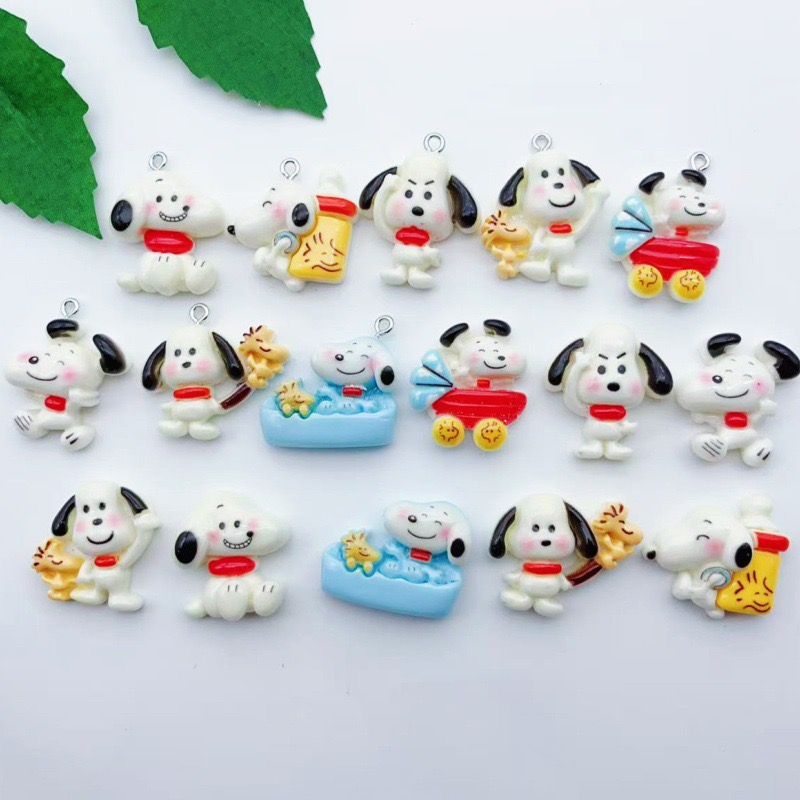 Jewelry Making Accessories - 12 buah liontin anjing kartun resin,