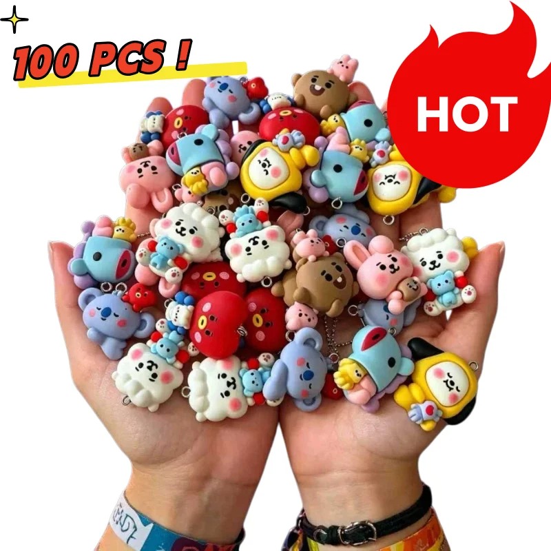 Jewelry Making Accessories - 7pcs BT21 Resin Kartun Charm Aksesoris