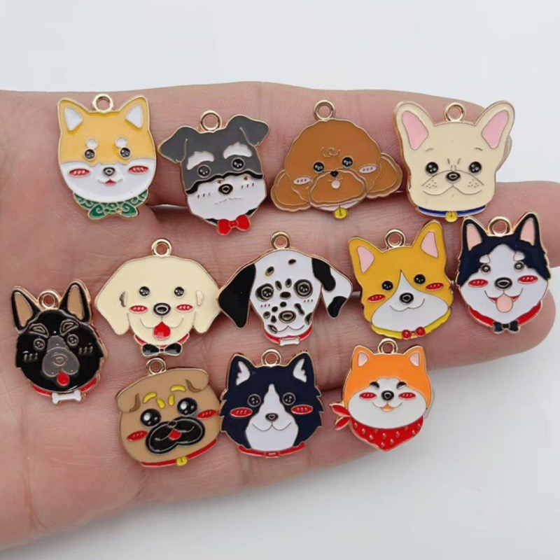 Jewelry Making Accessories - 12 buah liontin tetesan minyak paduan