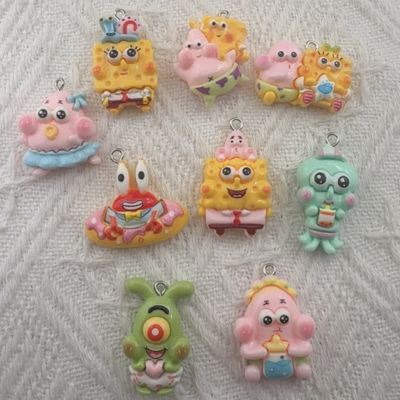 Jewelry Making Accessories - 10 buah liontin resin kartun, anting-anting