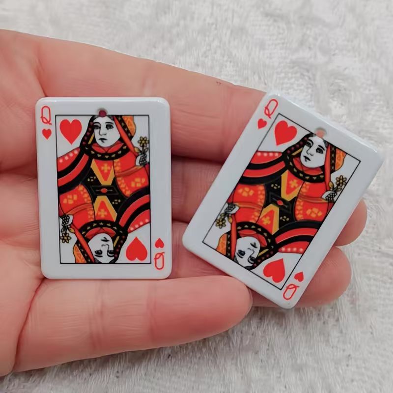 Jewelry Making Accessories - 10 buah liontin poker simulasi akrilik