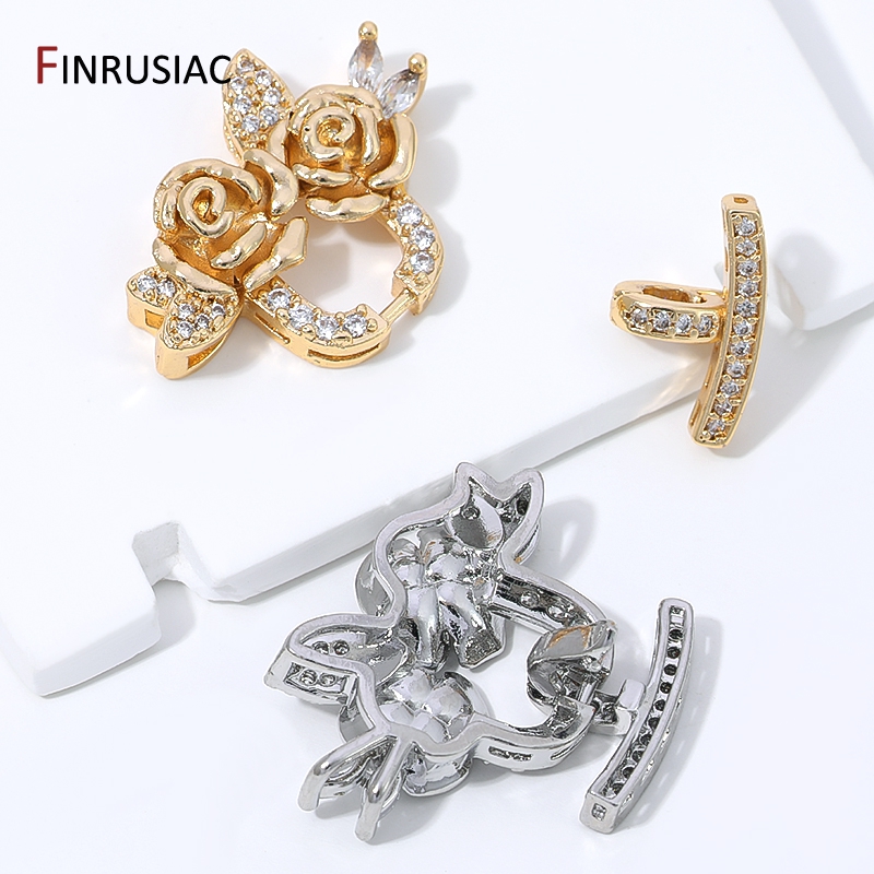Kancing Mutiara Bunga Zirkon B - Jewelry Making Articles ulasan dan harga