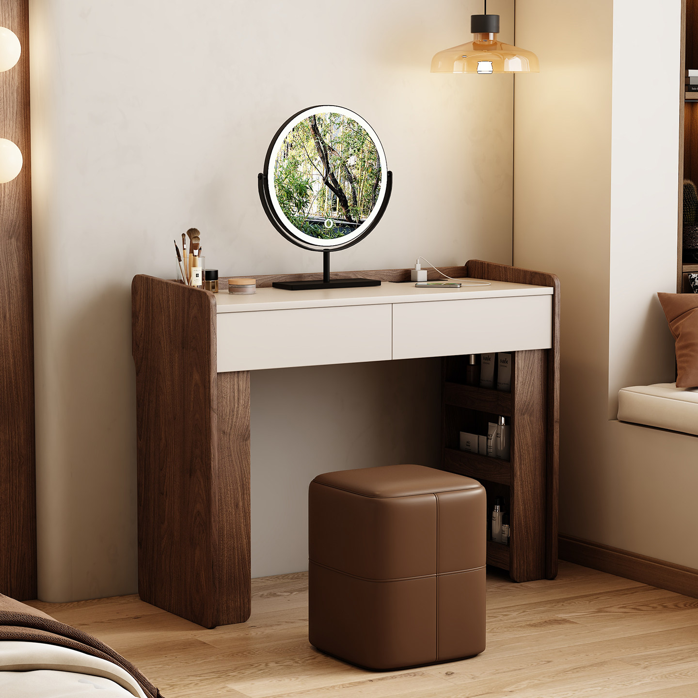 Meja Rias Kayu Walnut untuk Pe - Jewelry Making Table ulasan dan harga