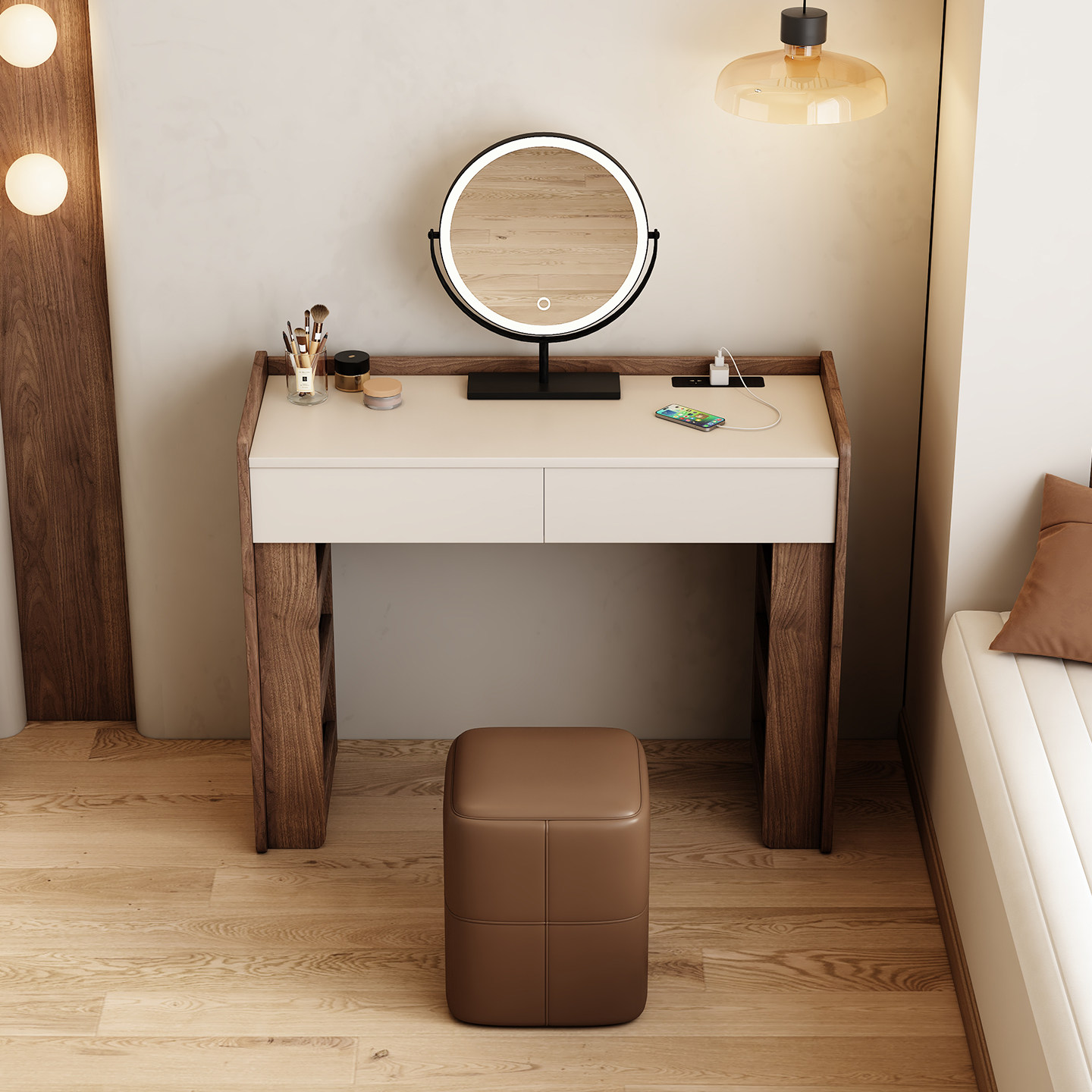 Meja Rias Kayu Walnut untuk Pe - Jewelry Making Table ulasan dan harga