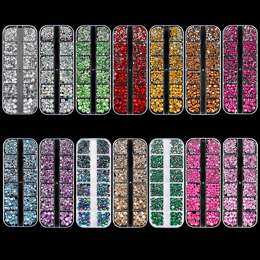 12 Grid Ukuran Campuran Mewah  - Crystal Bead Mix ulasan dan harga
