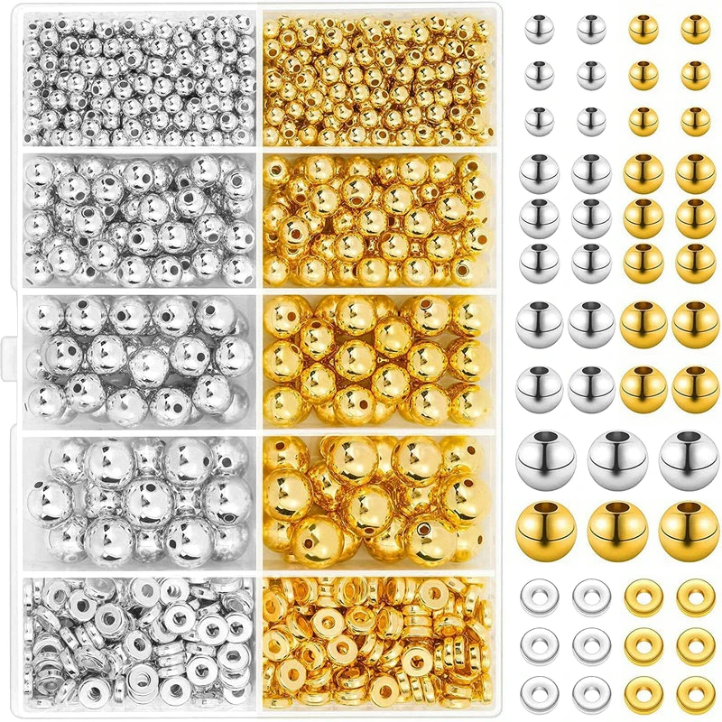 1000 Buah Kit Manik Spacer Ema - Jewelry Making Tutorials ulasan dan harga