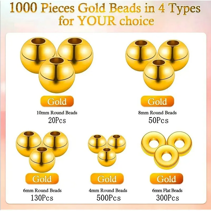 1000 Buah Kit Manik Spacer Ema - Jewelry Making Tutorials ulasan dan harga
