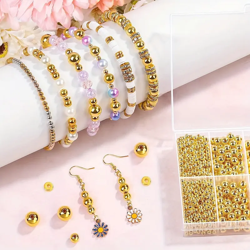 1000 Buah Kit Manik Spacer Ema - Jewelry Making Tutorials ulasan dan harga