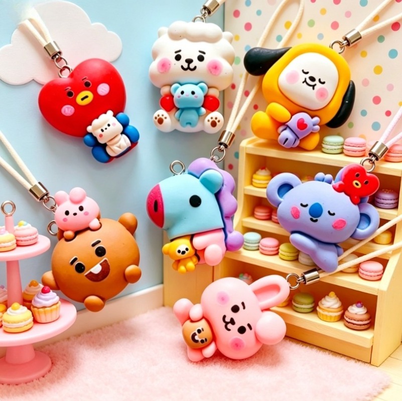 7pcs BT21 Resin Kartun Charm A - Jewelry Making Accessories ulasan dan harga