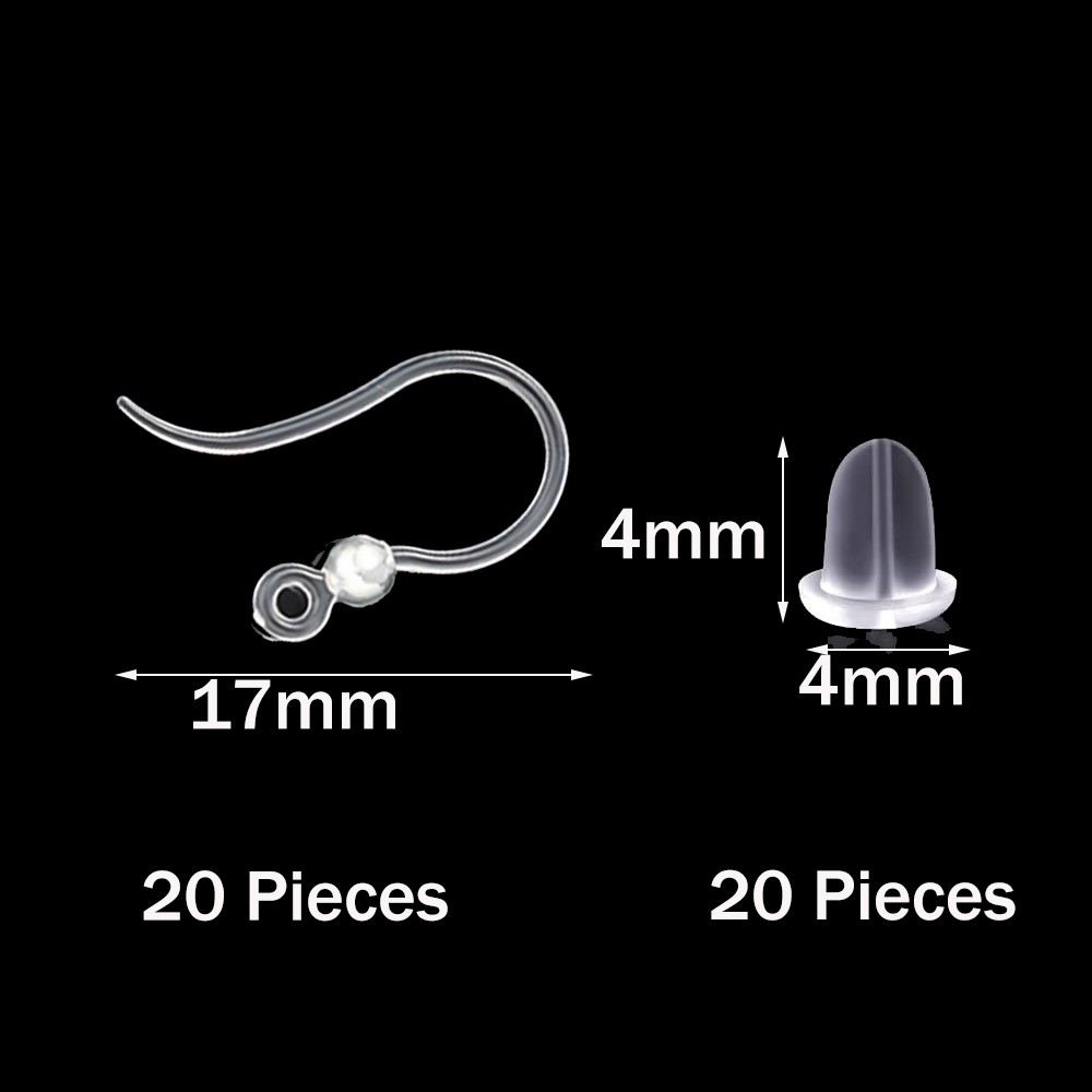 40 pcs Pengait Anting Plastik  - Jewelry Making Accessories ulasan dan harga